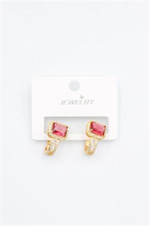 Taşlı Küpe - Pembe