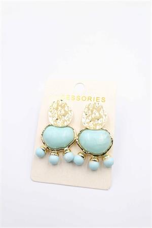 Taşlı Küpe - Turkuaz