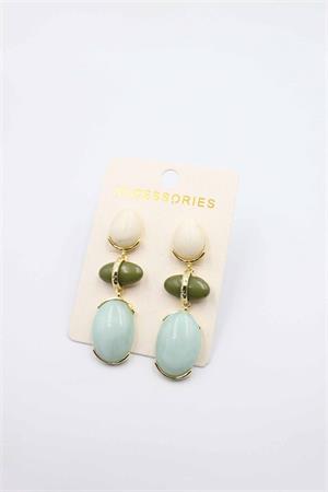 Taşlı Küpe - Yeşil