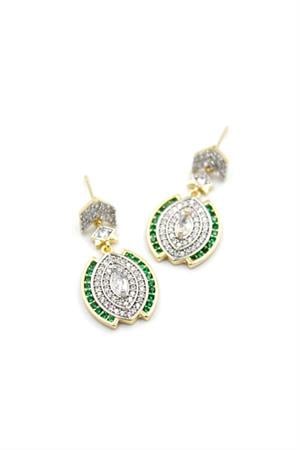 Taşlı Küpe - Yeşil