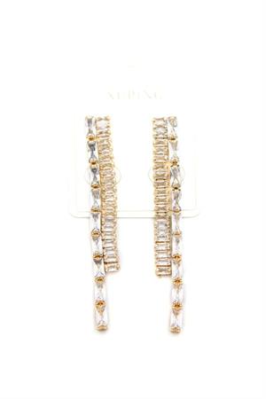 Taşlı Sallantılı Küpe - Altın