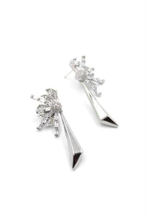 Taşlı Sallantılı Küpe - Gümüş