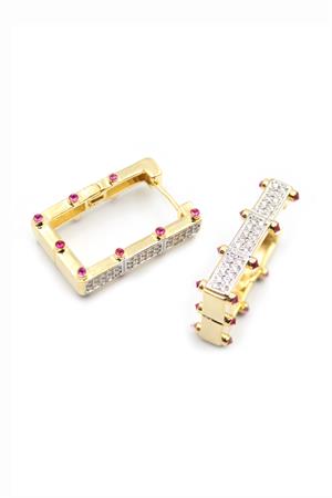 Taşlı Serenay Küpe - Altın