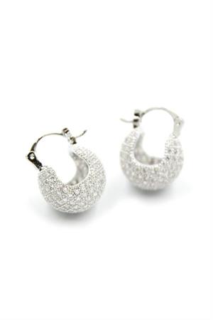 Taşlı Top Küpe - Gümüş