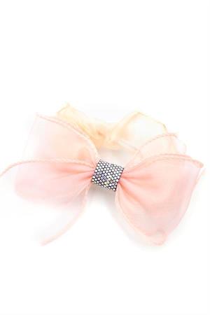 Taşlı Tül Lastik Toka - Pembe