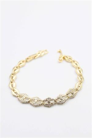 Taşlı Vip Bileklik - Altın