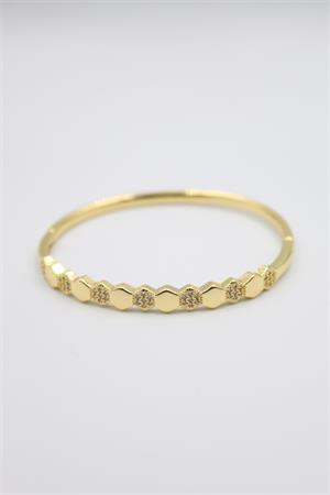 Taşlı Vip Bilezik - Altın