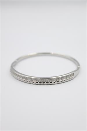 Taşlı Vip Bilezik - Gümüş