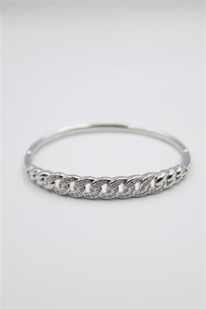 Taşlı Vip Bilezik - Gümüş