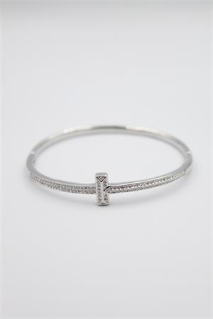 Taşlı Vip Bilezik - Gümüş