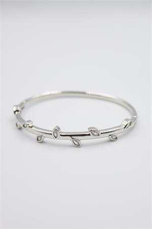 Taşlı Vip Bilezik - Gümüş