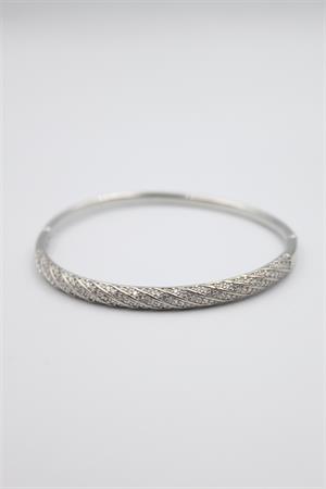 Taşlı Vip Bilezik - Gümüş