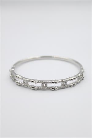 Taşlı Vip Bilezik - Gümüş