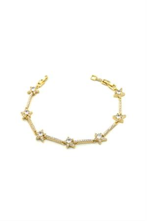 Taşlı Yıldız VİP Bileklik - Altın