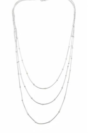 Top Boncuk Zincir Kolye - Gümüş