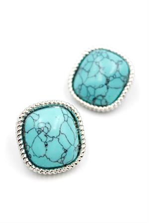 Turkauz Taşlı Küpe - Gümüş