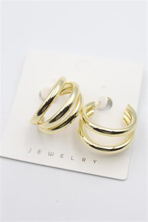 Üç Halkalı Küpe - Altın