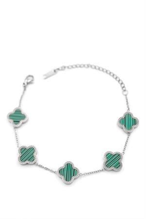 VC Yonca Bileklik Gümüş - Yeşil