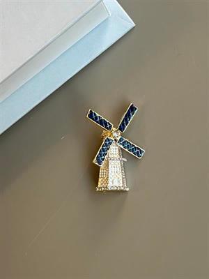 Yel Değirmeni Broş - Altın