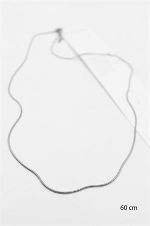 Yılan Zincir Kolye - 60cm - Gümüş