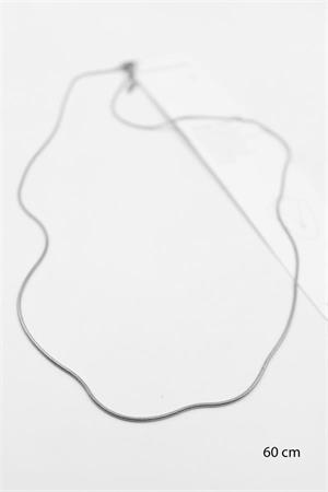 Yılan Zincir Kolye - 60cm - Gümüş