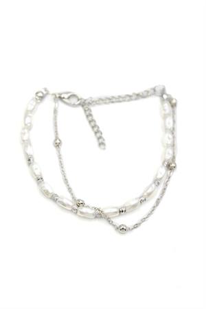 Zincirli İnci Bileklik - Gümüş