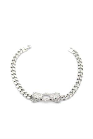 Zirkon Taşlı Leopar Bileklik - Gümüş