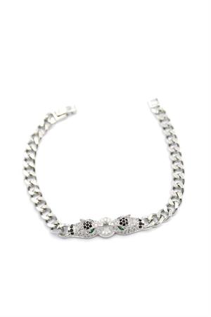 Zirkon Taşlı Leopar Bileklik - Gümüş