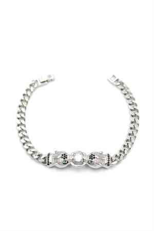 Zirkon Taşlı Leopar Bileklik - Gümüş