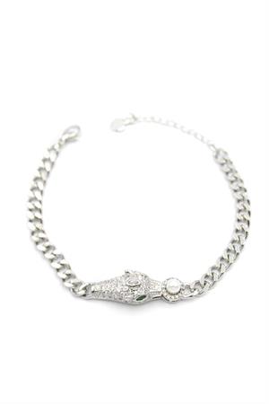 Zirkon Taşlı Leopar Bileklik - Gümüş