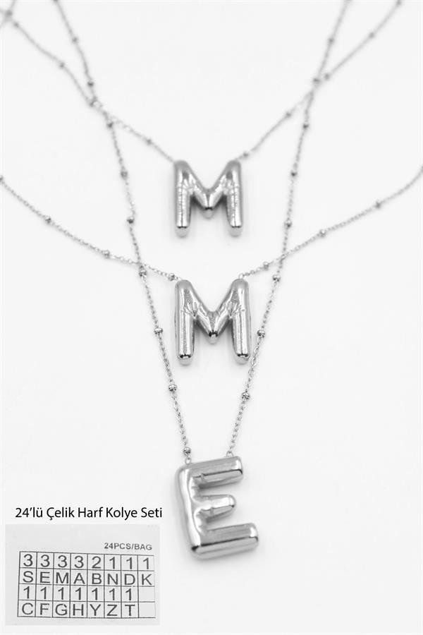 24'lü Harf Kolye Seti - Gümüş