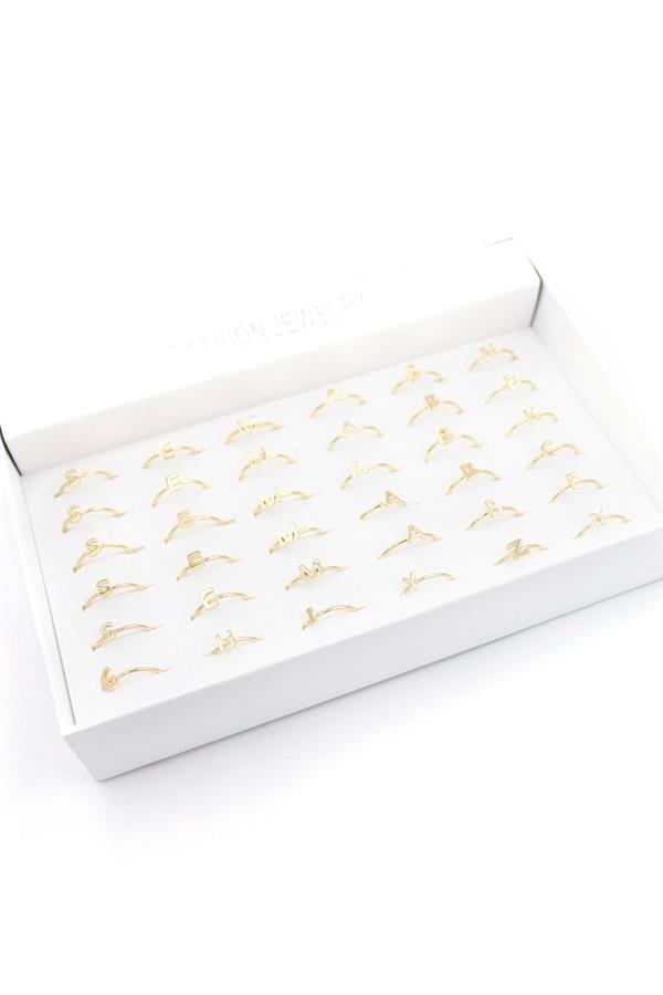 36'lı Harf Yüzük - Altın