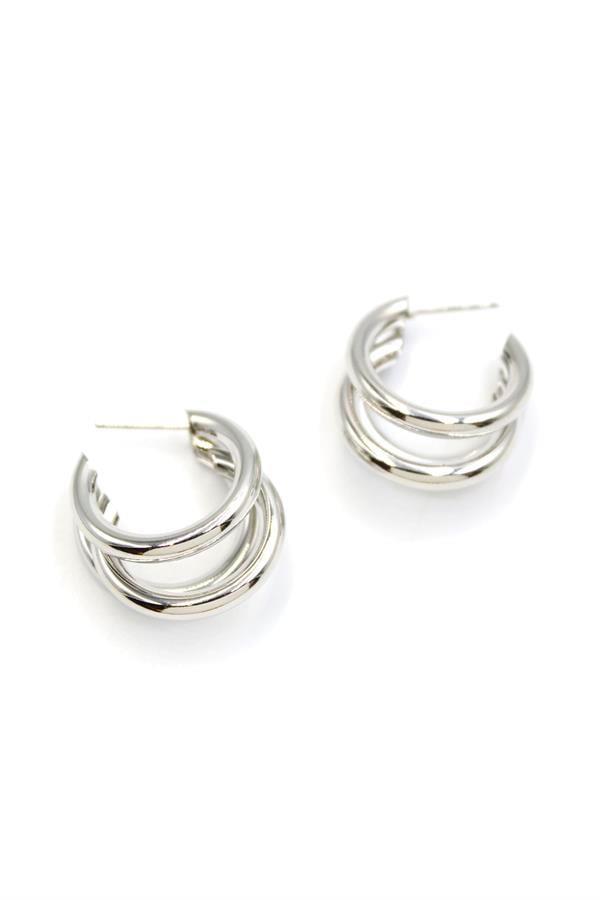 3'lü Halka Küpe - Gümüş