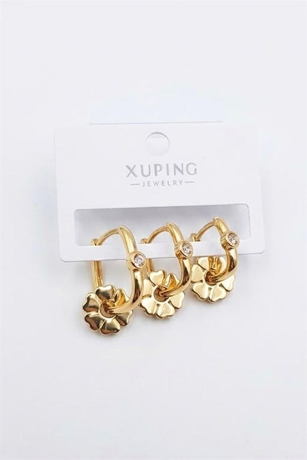 3'lü Xuping Küpe - Altın