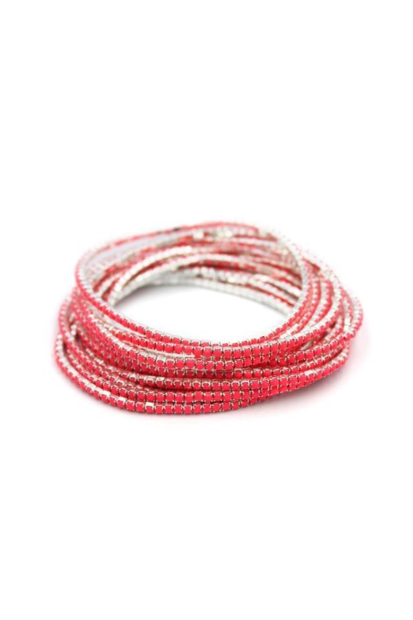 6'lı Lastikli Bileklik - Fuşya
