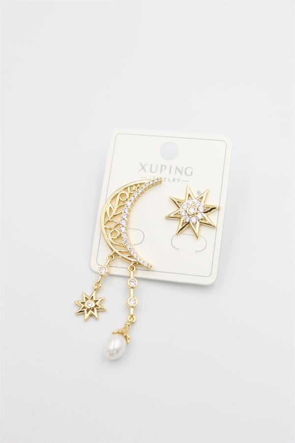 Ay Yıldız Küpe - Altın