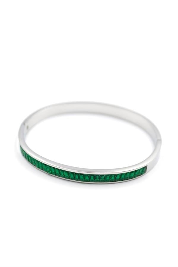 Baget Taşlı Bilezik - Yeşil