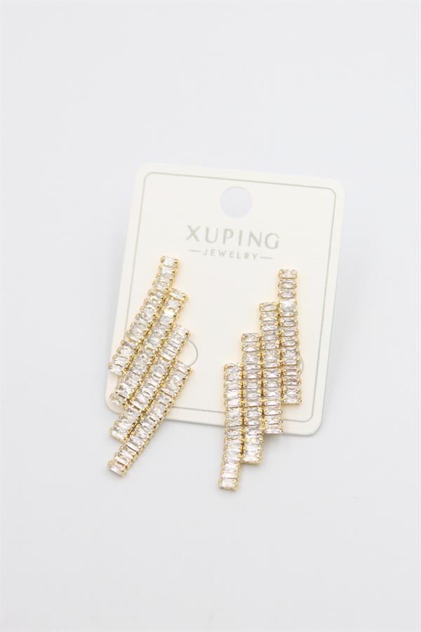 Baget Taşlı Küpe - Altın