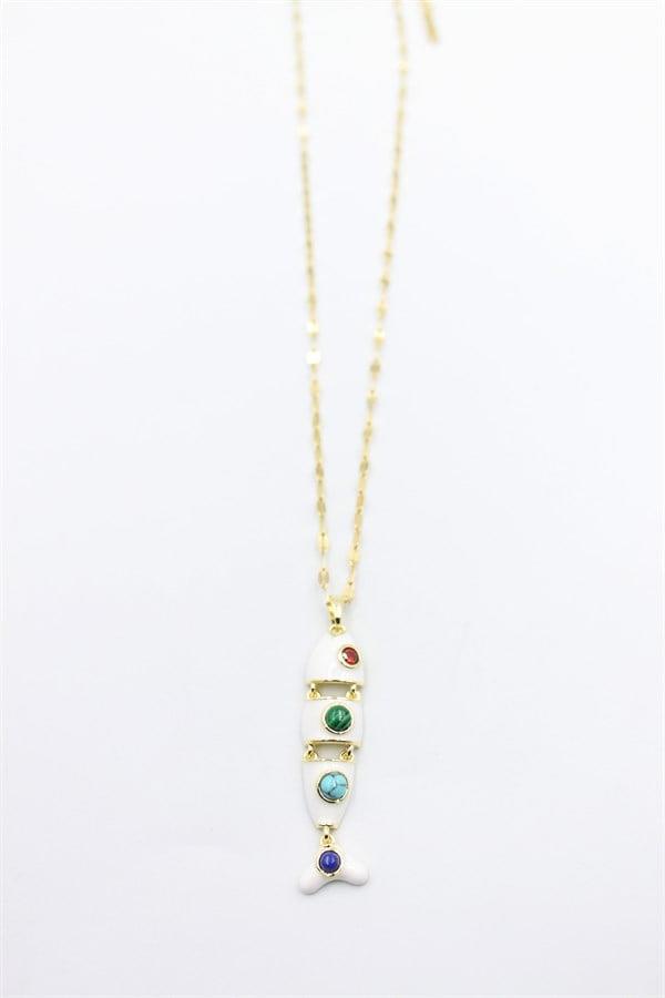 Balık Kolye - Beyaz