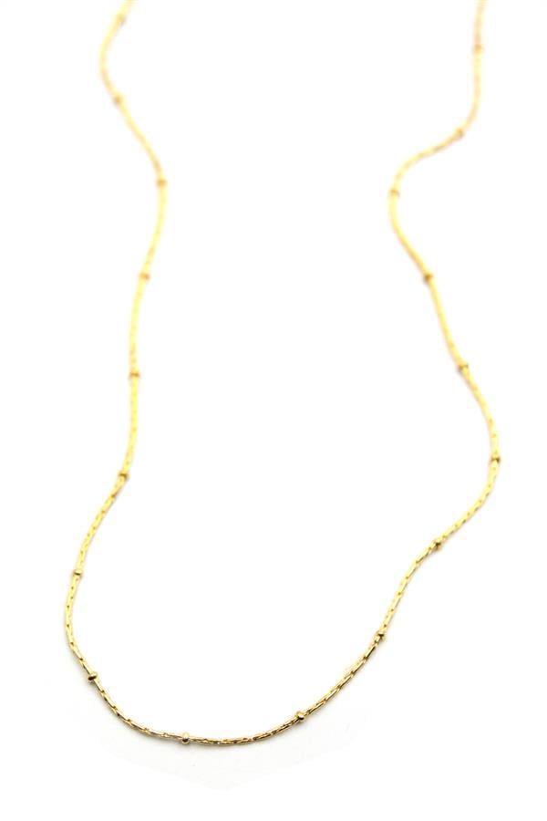 Boncuklu Zincir Kolye - Altın