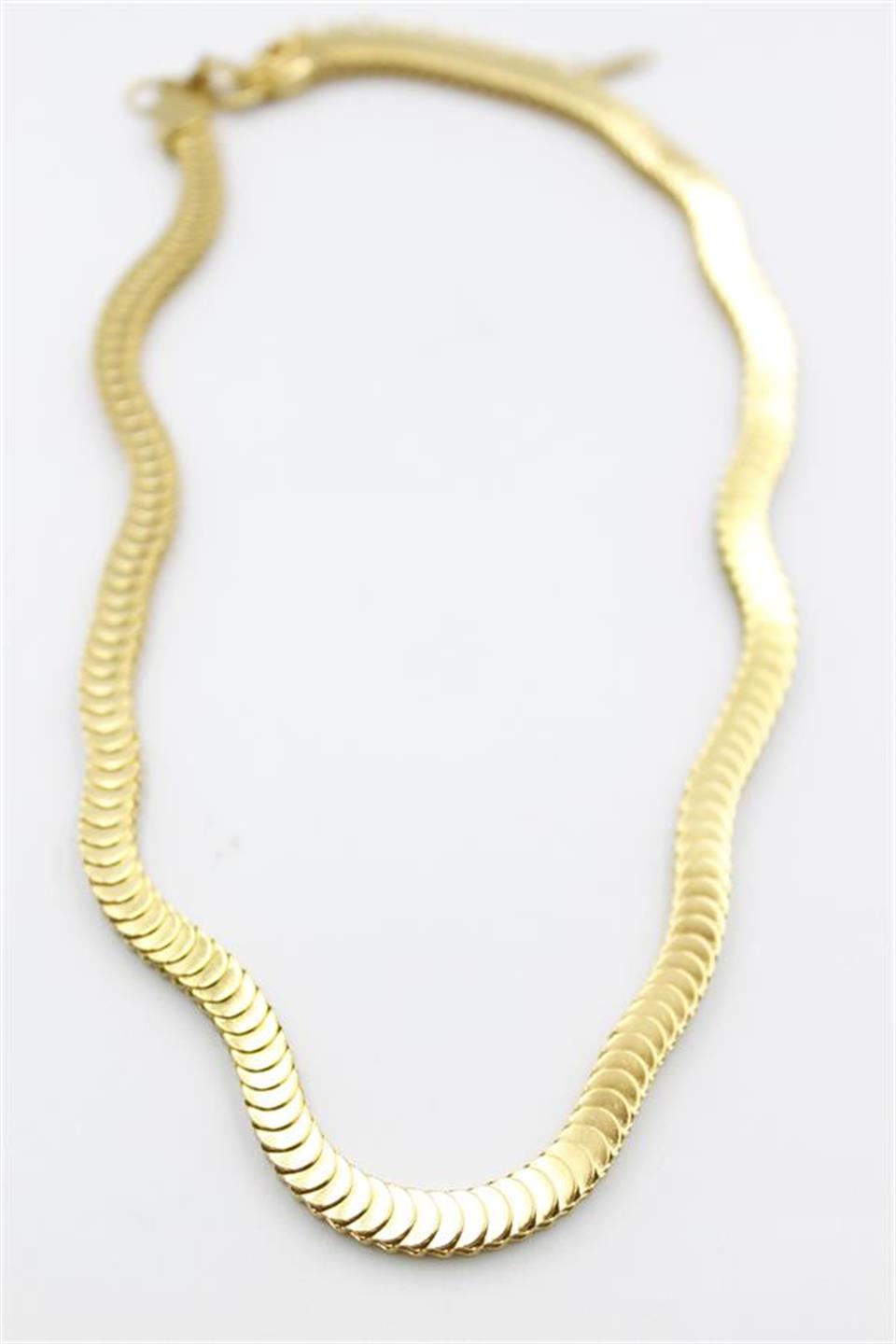 Çelik Balık Sırtı Kolye - Altın