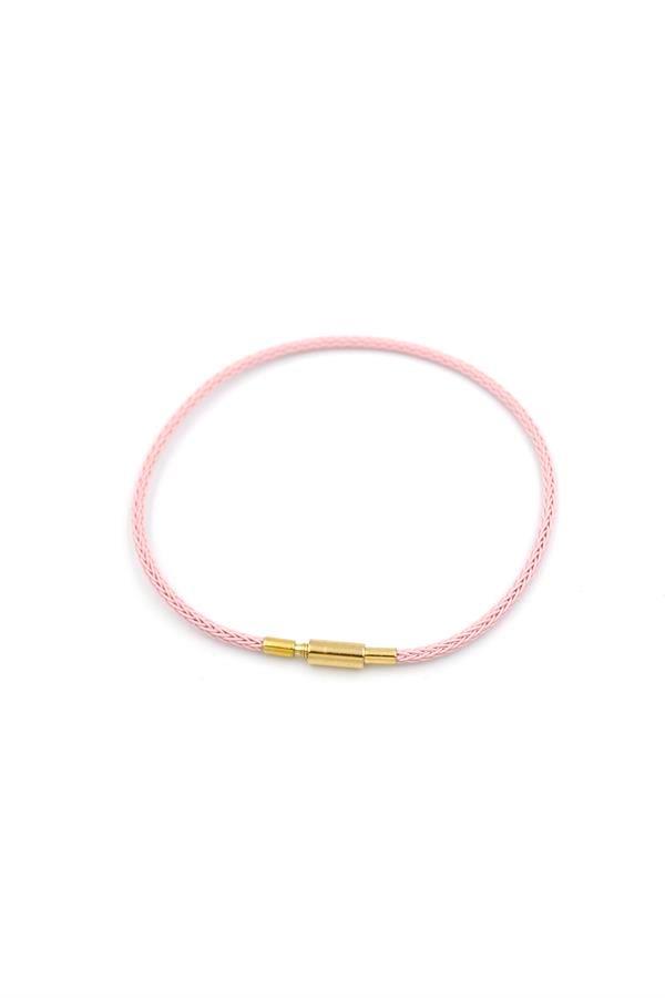 Çelik Hasır İp Bileklik - Pembe