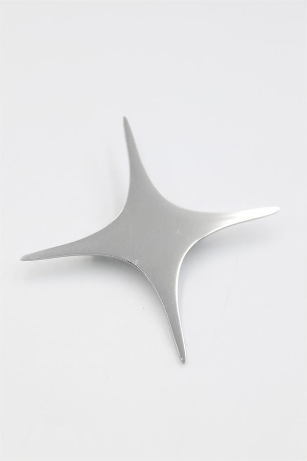 Çelik Yıldız Broş - Gümüş