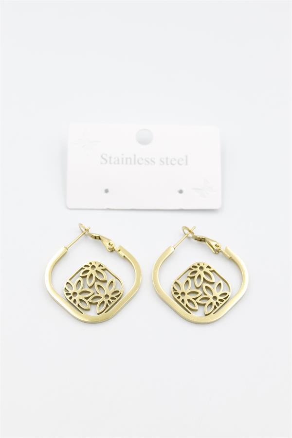 Çiçek Küpe - Altın