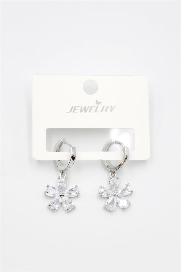 Çiçek Küpe - Beyaz