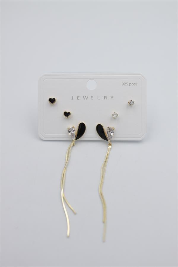 Çoklu Set Küpe - Altın