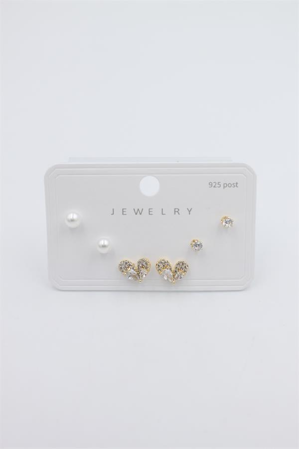 Çoklu Set Küpe - Altın