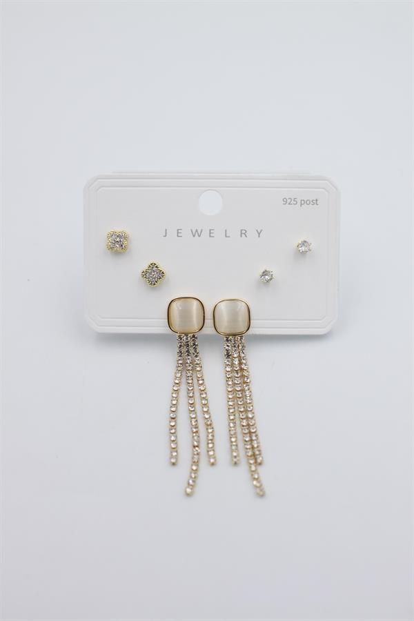 Çoklu Set Küpe - Altın