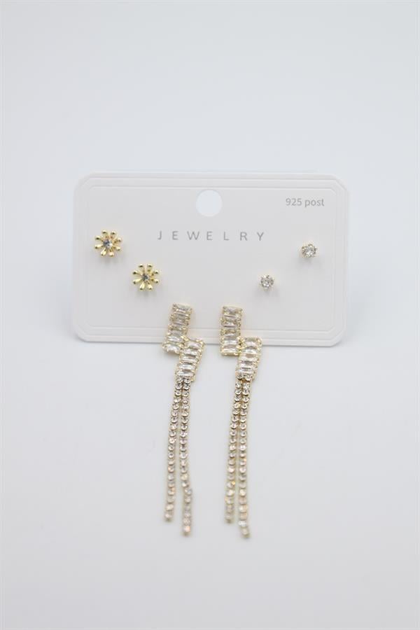 Çoklu Set Küpe - Altın