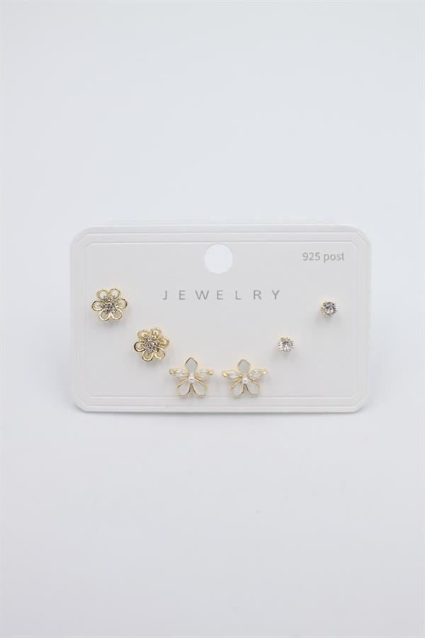 Çoklu Set Küpe - Altın